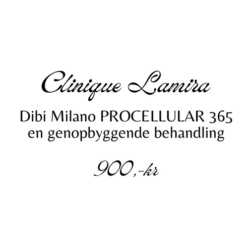 Behandlinger Dibi Milano Procelliular 365 Genopbyggende ansigts behandling 900,-kr