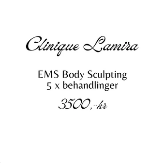 Behandlinger  EMSculpting 5 behandlinger á 30min. 3500,-kr.