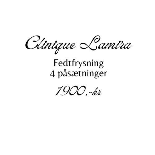 Behandlinger Fedtfrysning med op til 4 påsætninger, svarer til 2 områder