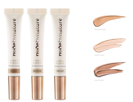 Nude by nature Countouring & Highlighting Contour Fluid Trio - Beautyvonappen.dk